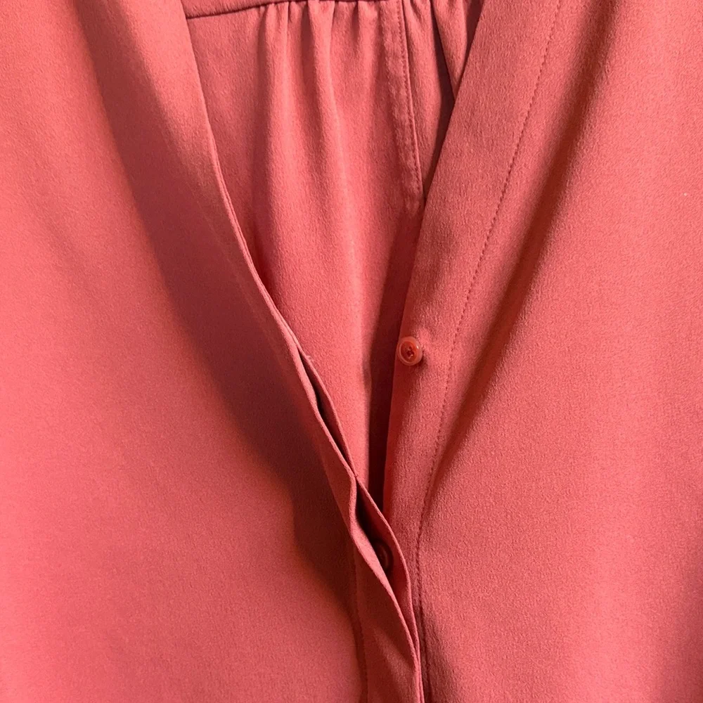 White House Black Market burnt orange three-quarter sleeve blouse - Picture 5 of 5